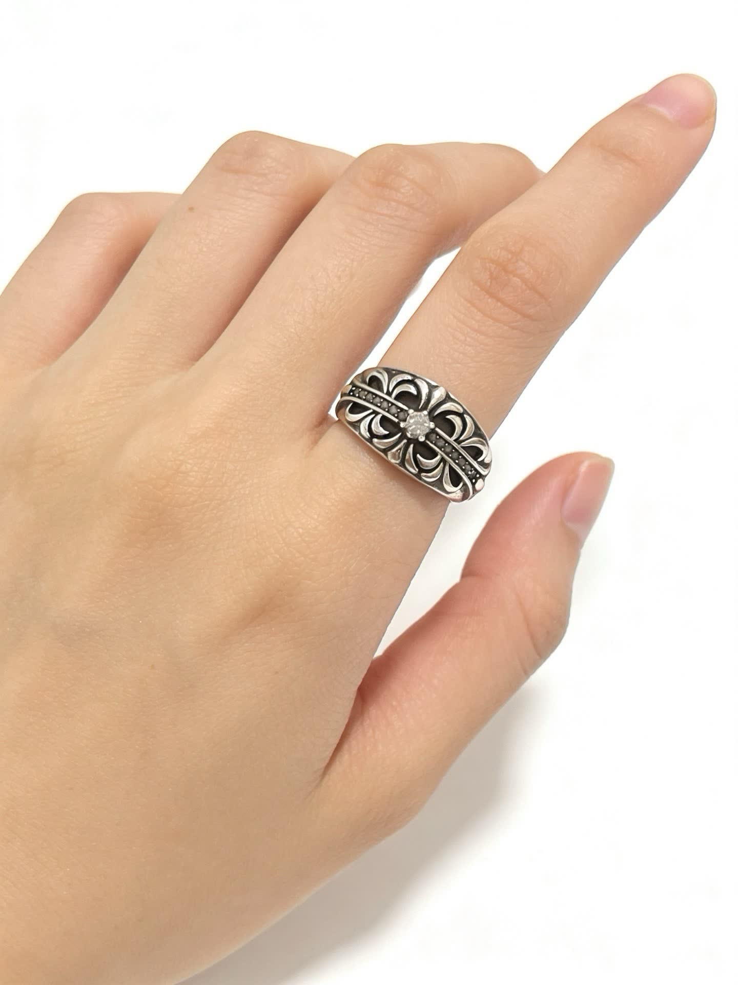 Chrome Hearts Sterling Silver Filigree Ring